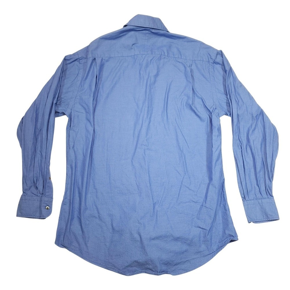 Nordstrom Dress Shirt Mens‎ 15 34/35 Blue Herringbone Twill Cotton Malaysia - Picture 5 of 7